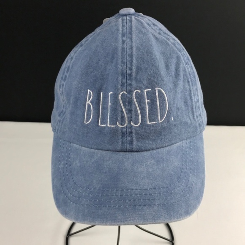 Rae Dunn - ‘Blessed’ blue cap. NWT Firm!